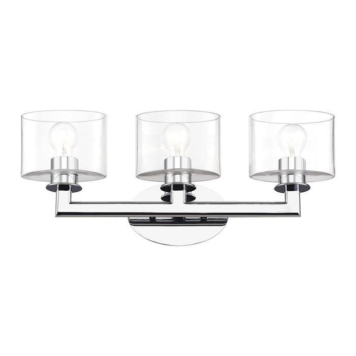 Livex Bernardino 3Lt Vanity Sconce, Polished Chrome/Clear