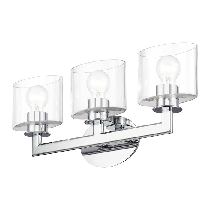 Livex Bernardino 3Lt Vanity Sconce, Polished Chrome/Clear