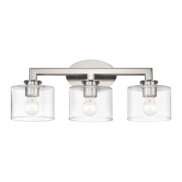 Livex Bernardino 3Lt Vanity Sconce, Brushed Nickel/Clear