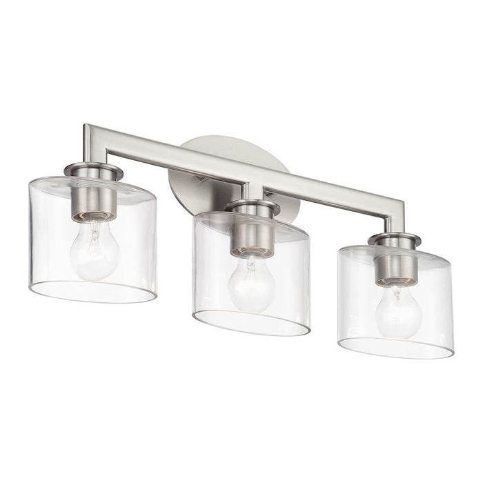 Livex Bernardino 3Lt Vanity Sconce, Brushed Nickel/Clear