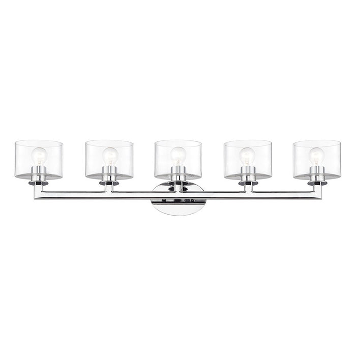 Livex Bernardino 5Lt Extra Large Vanity Sconce, Polished Chrome/Clear