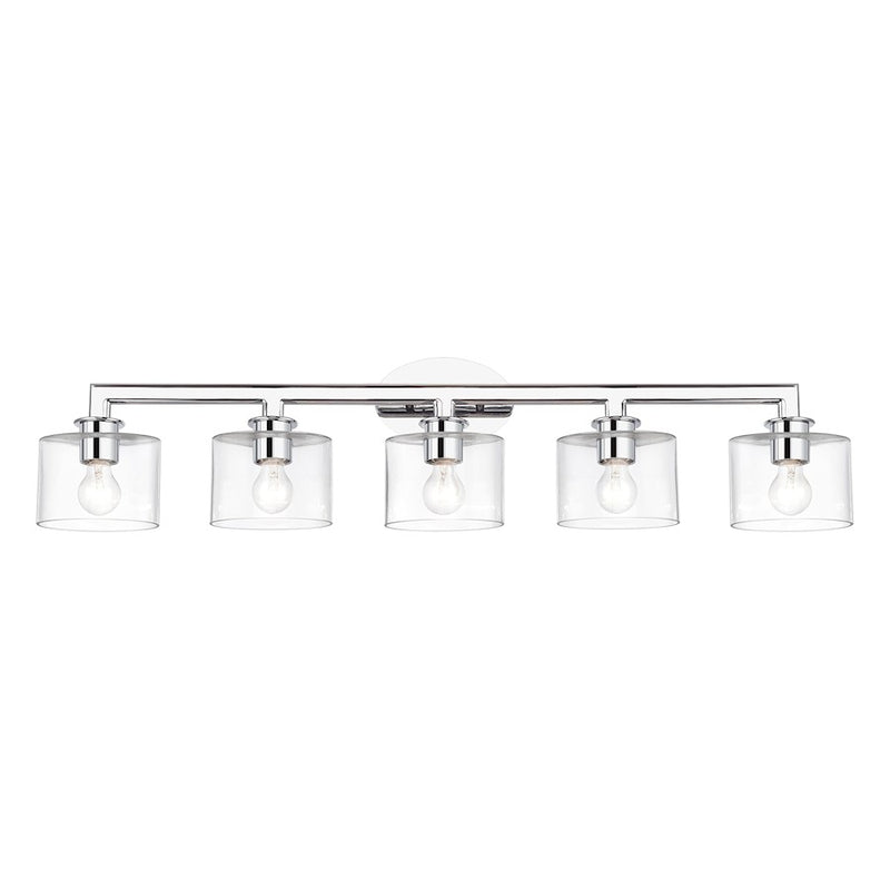 Livex Bernardino 5Lt Extra Large Vanity Sconce, Polished Chrome/Clear