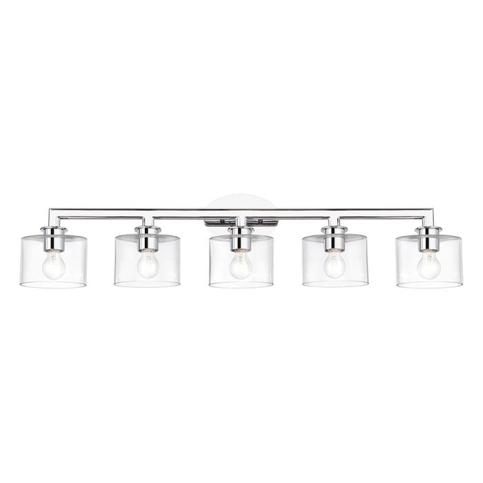 Livex Bernardino 5Lt Extra Large Vanity Sconce, Polished Chrome/Clear
