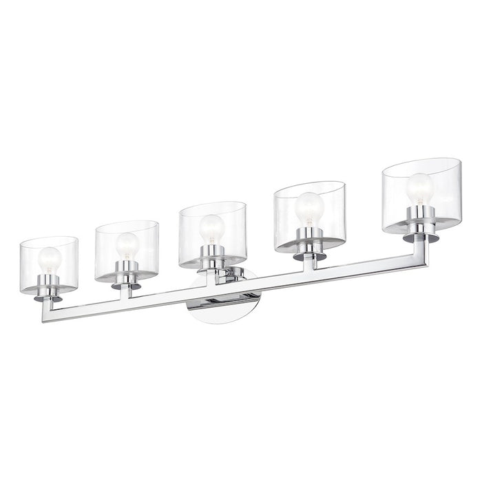 Livex Bernardino 5Lt Extra Large Vanity Sconce, Polished Chrome/Clear