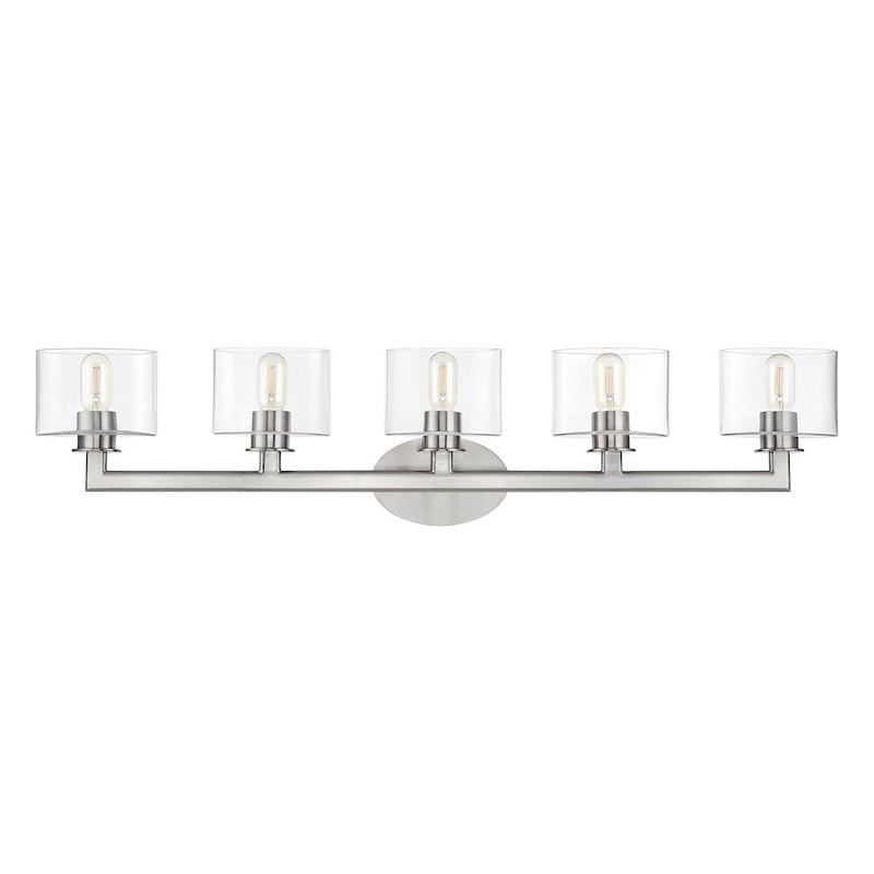 Livex Bernardino 5Lt Extra Large Vanity Sconce, Brushed Nickel/Clear