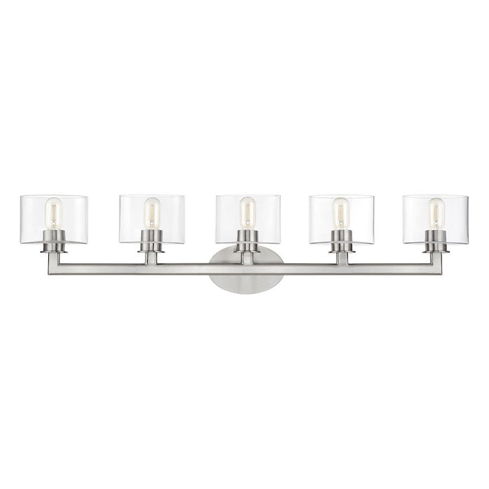 Livex Bernardino 5Lt Extra Large Vanity Sconce, Brushed Nickel/Clear