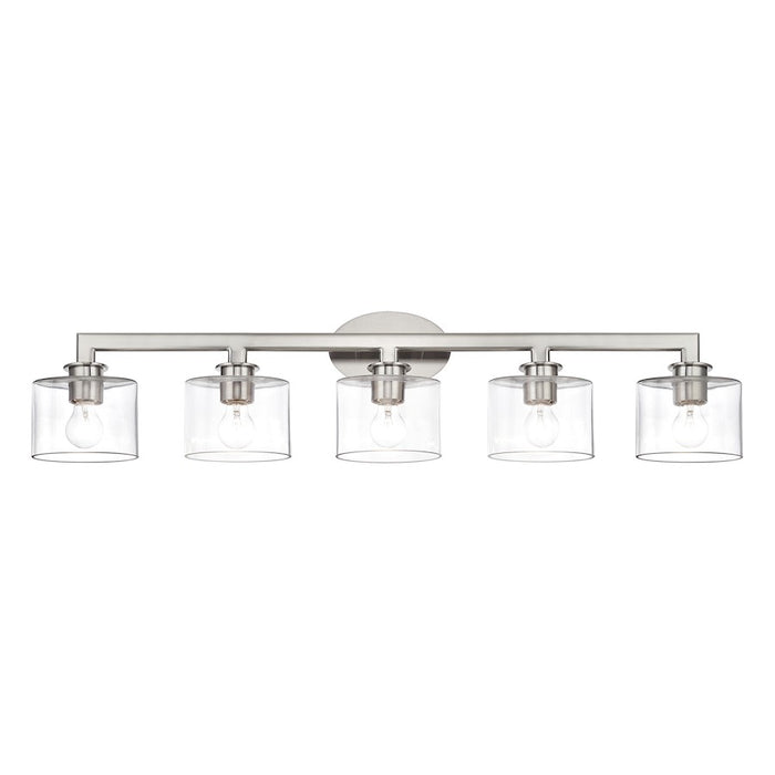 Livex Bernardino 5Lt Extra Large Vanity Sconce, Brushed Nickel/Clear