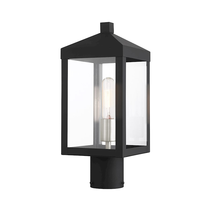 Livex Nyack 1 Light Outdoor Post Top Lantern , Clear