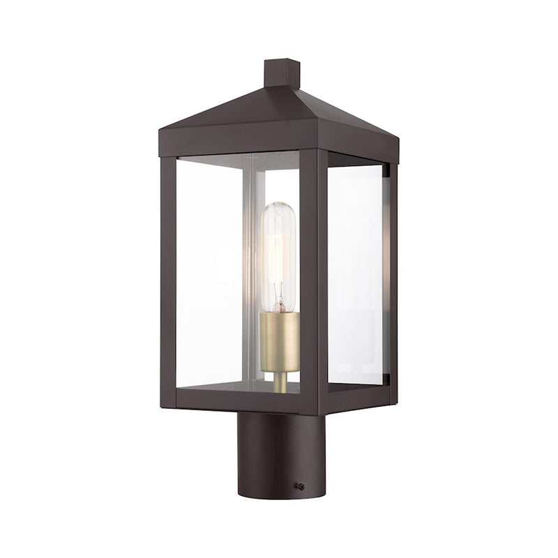 Livex Nyack 1 Light Outdoor Post Top Lantern , Clear