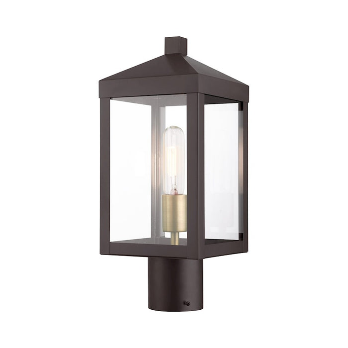 Livex Nyack 1 Light Outdoor Post Top Lantern , Clear