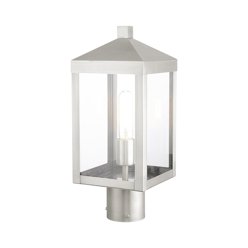 Livex Nyack 1 Light Outdoor Post Top Lantern , Clear