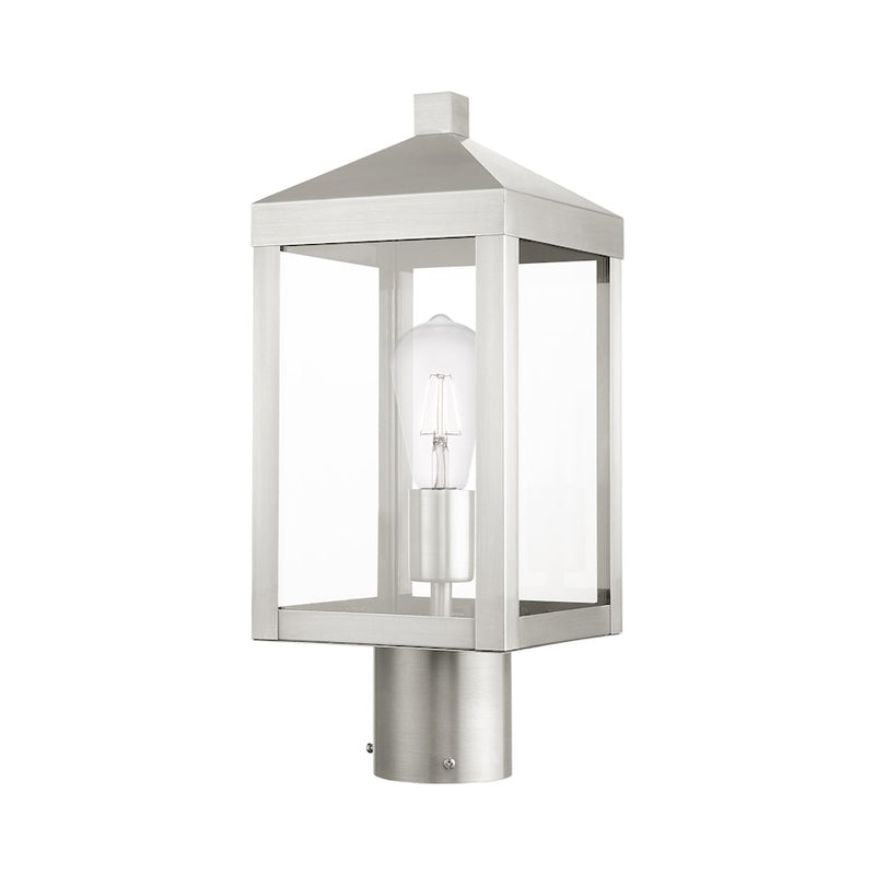 Livex Nyack 1 Light Outdoor Post Top Lantern , Clear