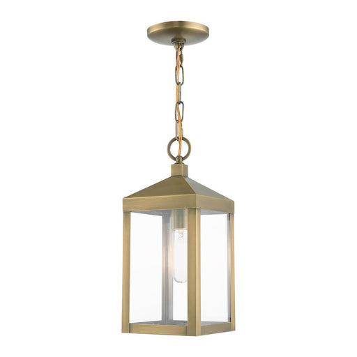 Livex Nyack 1 Light Outdoor Pendant Lantern, Clear