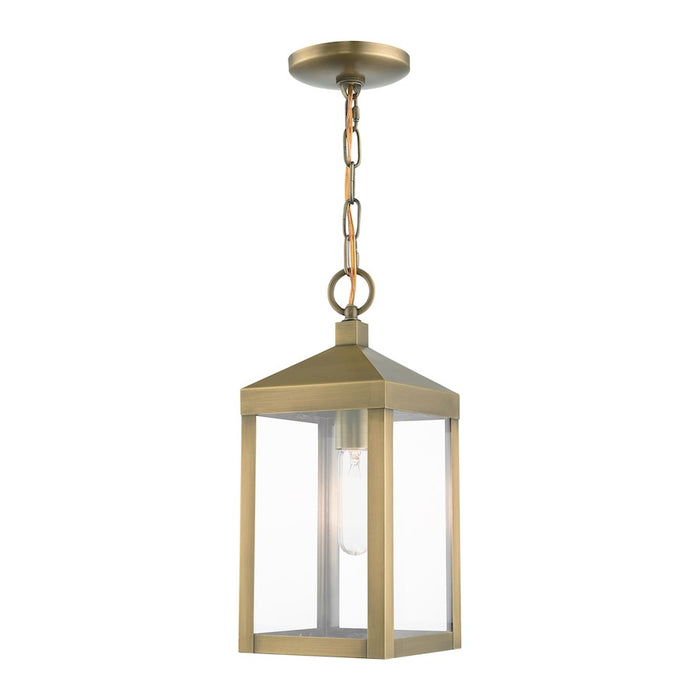 Livex Nyack 1 Light Outdoor Pendant Lantern, Clear
