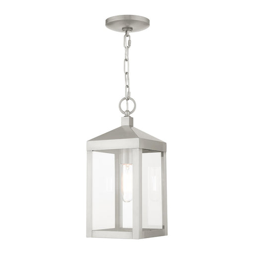 Livex Nyack 1 Light Outdoor Pendant Lantern, Clear