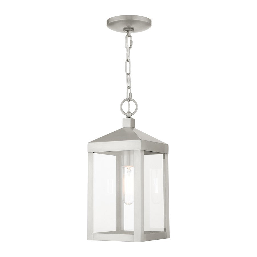 Livex Nyack 1 Light Outdoor Pendant Lantern, Clear