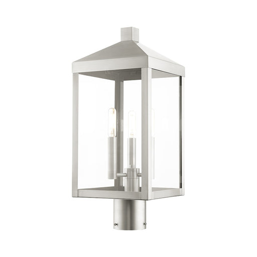 Livex Nyack 3 Light Outdoor Post Top Lantern , Clear