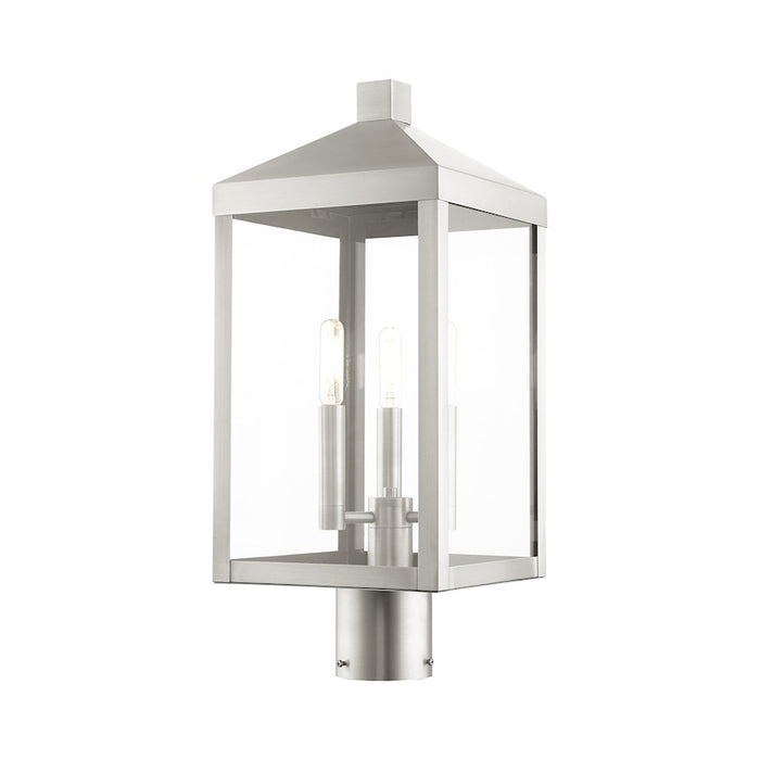 Livex Nyack 3 Light Outdoor Post Top Lantern , Clear