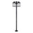 Livex Nyack 3Lt Outdoor 3 Head Post Light, Black/Nickel/Clear Glass