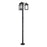 Livex Nyack 3Lt Outdoor 3 Head Post Light, Black/Nickel/Clear Glass