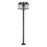 Livex Nyack 3Lt Outdoor 3 Head Post Light, Bronze/Brass/Clear Glass