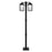 Livex Nyack 6 Light Outdoor Post Light, Black/Nickel Cluster/Clear