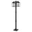 Livex Nyack 6 Light Outdoor Post Light, Black/Nickel Cluster/Clear
