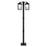 Livex Nyack 6 Light Outdoor Post Light, Black/Nickel Cluster/Clear