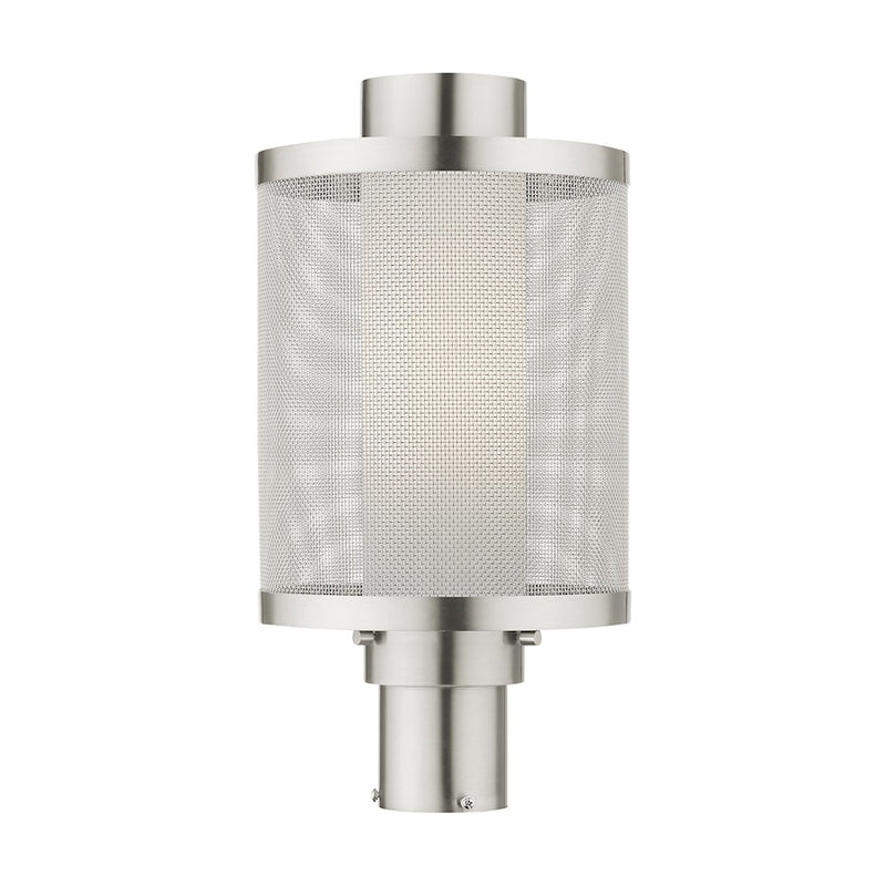 Livex Nottingham 17.5" 1-LT Post Top Lantern, Mesh/Opal