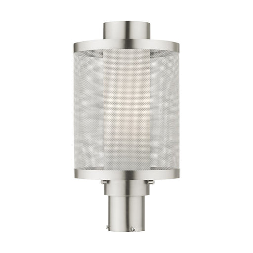 Livex Nottingham 17.5" 1-LT Post Top Lantern, Mesh/Opal