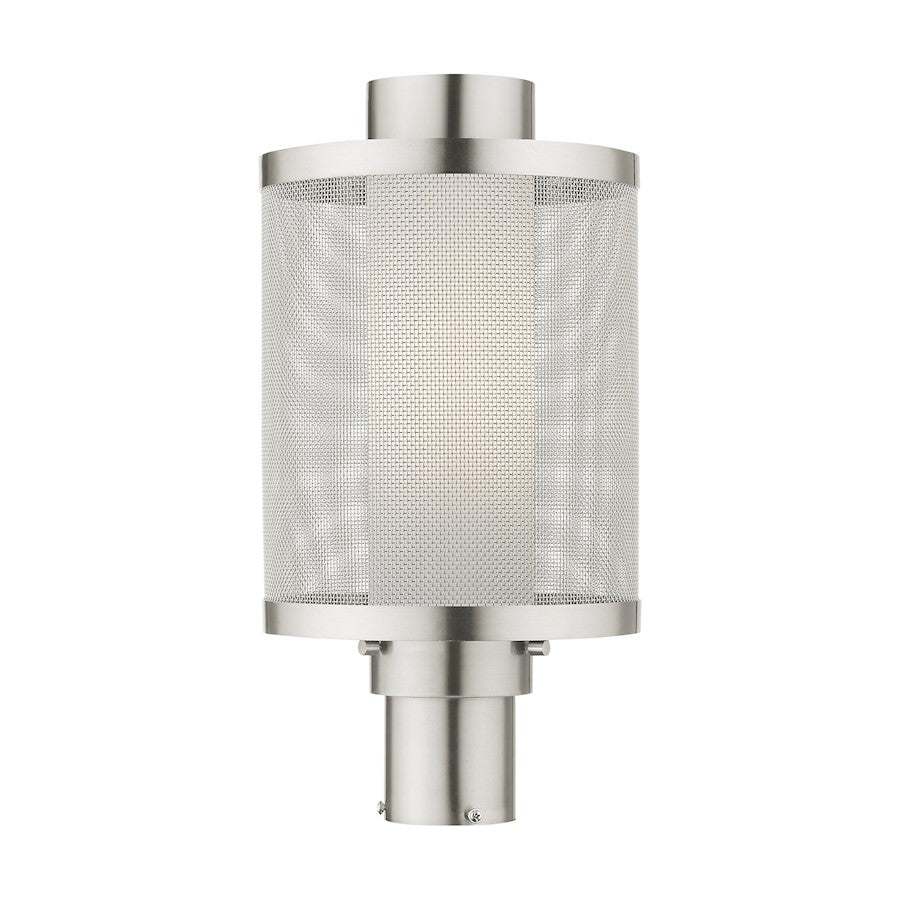 Livex Nottingham 17.5" 1-LT Post Top Lantern, Mesh/Opal