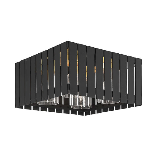 Livex Greenwich 4 Light Outdoor Flush Mount, Clear