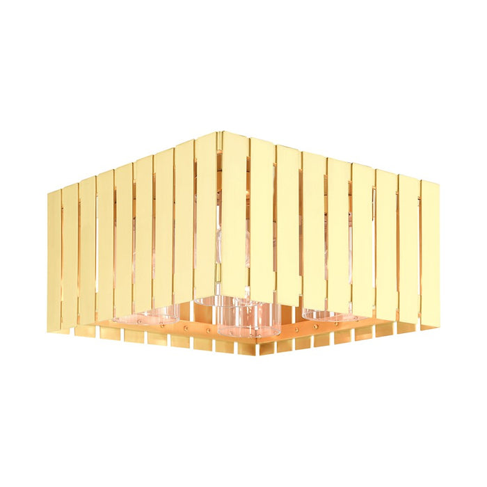 Livex Greenwich 4 Light Outdoor Flush Mount, Clear