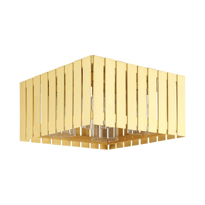 Livex Greenwich 4 Light Outdoor Flush Mount, Clear