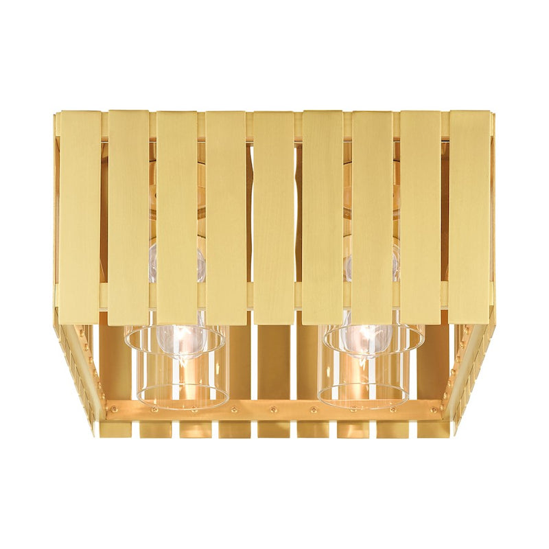 Livex Greenwich 4 Light Outdoor Flush Mount, Clear