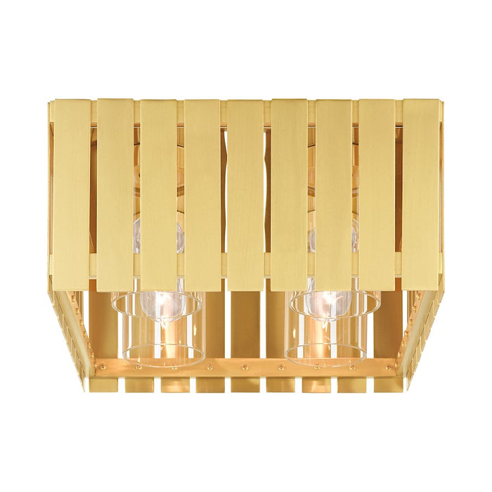 Livex Greenwich 4 Light Outdoor Flush Mount, Clear