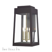 Livex Oslo 4Lt Extra Large Outdoor Wall Lantern, Bronze/Brass/Clear - 20861-07