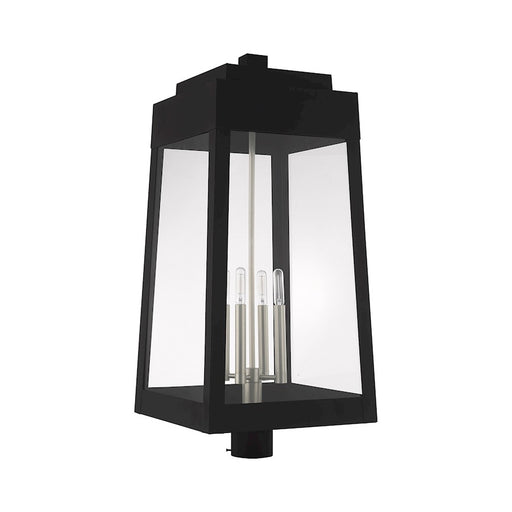 Livex Lighting Oslo 4 Light Outdoor Post Top Lantern, Black