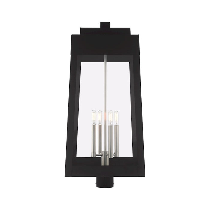 Livex Lighting Oslo 4 Light Outdoor Post Top Lantern, Black
