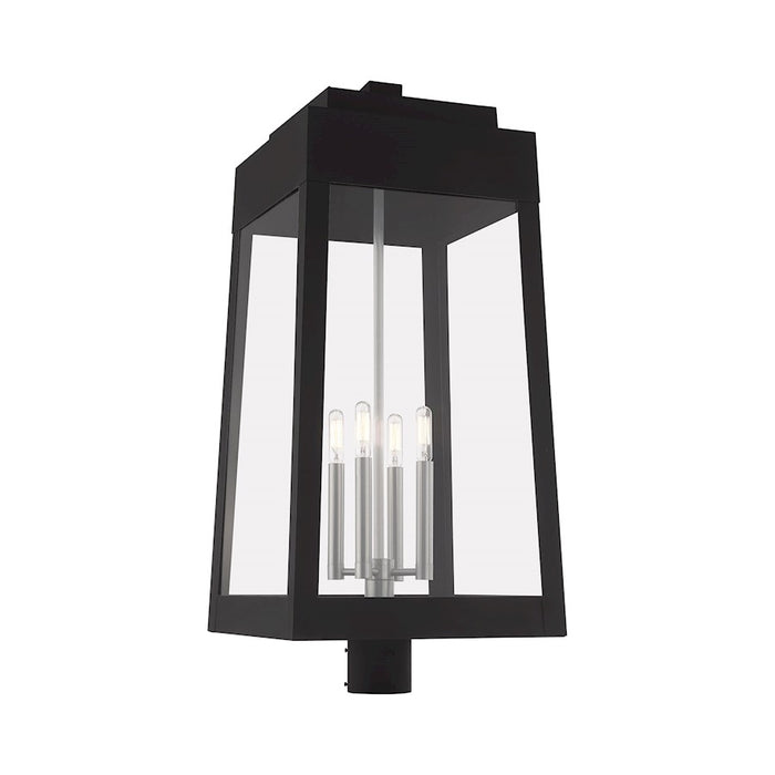 Livex Lighting Oslo 4 Light Outdoor Post Top Lantern, Black