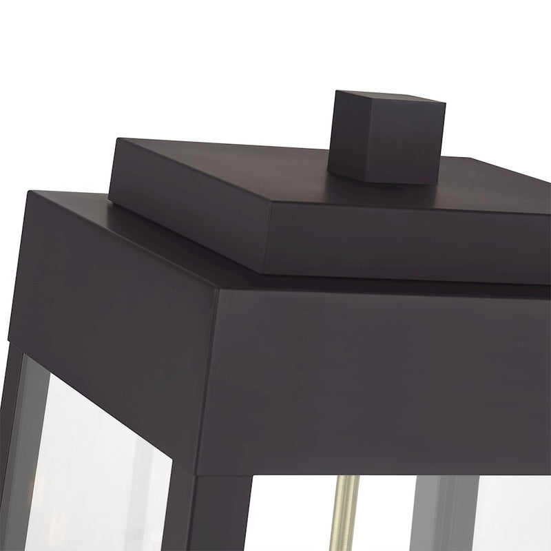 Livex Oslo 4Lt XL Outdoor Post Top Lantern, Bronze/Brass/Clear