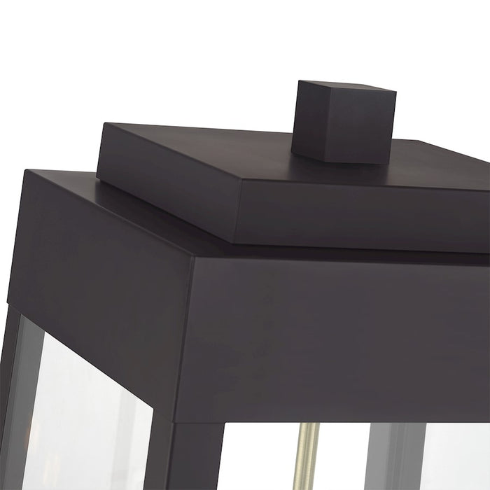 Livex Oslo 4Lt XL Outdoor Post Top Lantern, Bronze/Brass/Clear