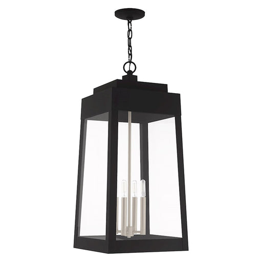 Livex Lighting Oslo 4 Light Outdoor Pendant Lantern, Black