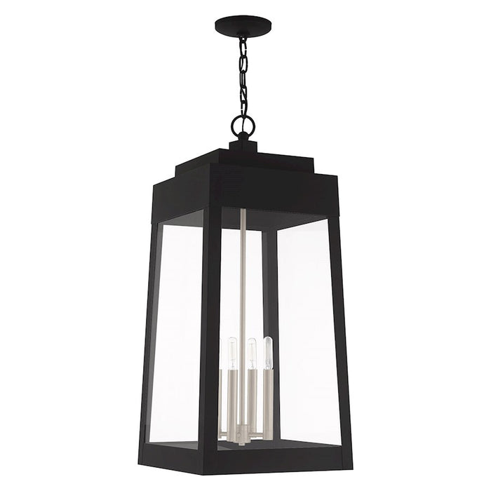 Livex Lighting Oslo 4 Light Outdoor Pendant Lantern, Black