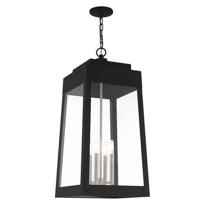 Livex Lighting Oslo 4 Light Outdoor Pendant Lantern, Black