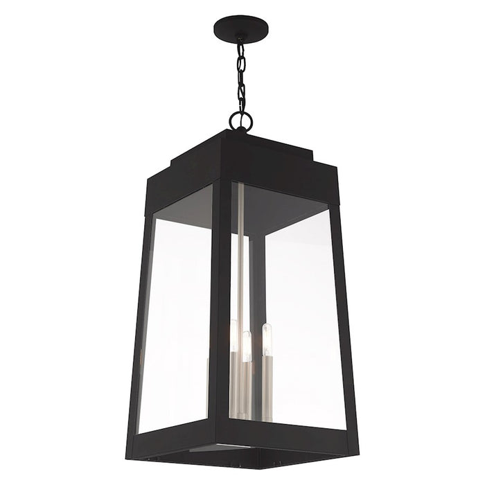 Livex Lighting Oslo 4 Light Outdoor Pendant Lantern, Black