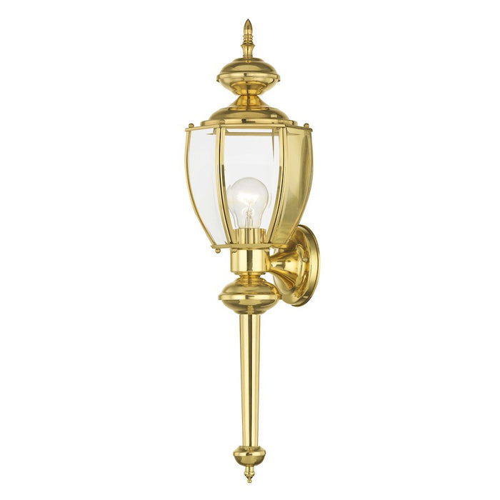 Livex Lighting Outdoor Basics Outdoor Wall Lantern, Polished Brass
