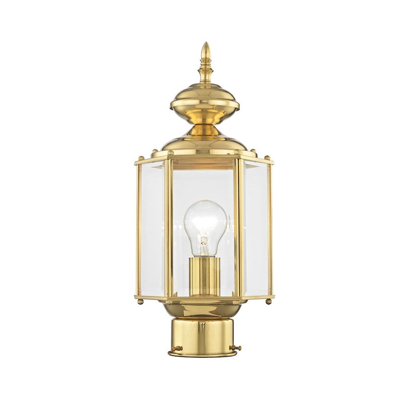 Livex Lighting Outdoor Basics Outdoor Post Head, Polished Brass