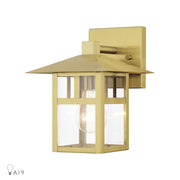 Livex Crestlake 1Lt Medium Outdoor Wall Lantern, Gold/Clear Glass - 21322-32