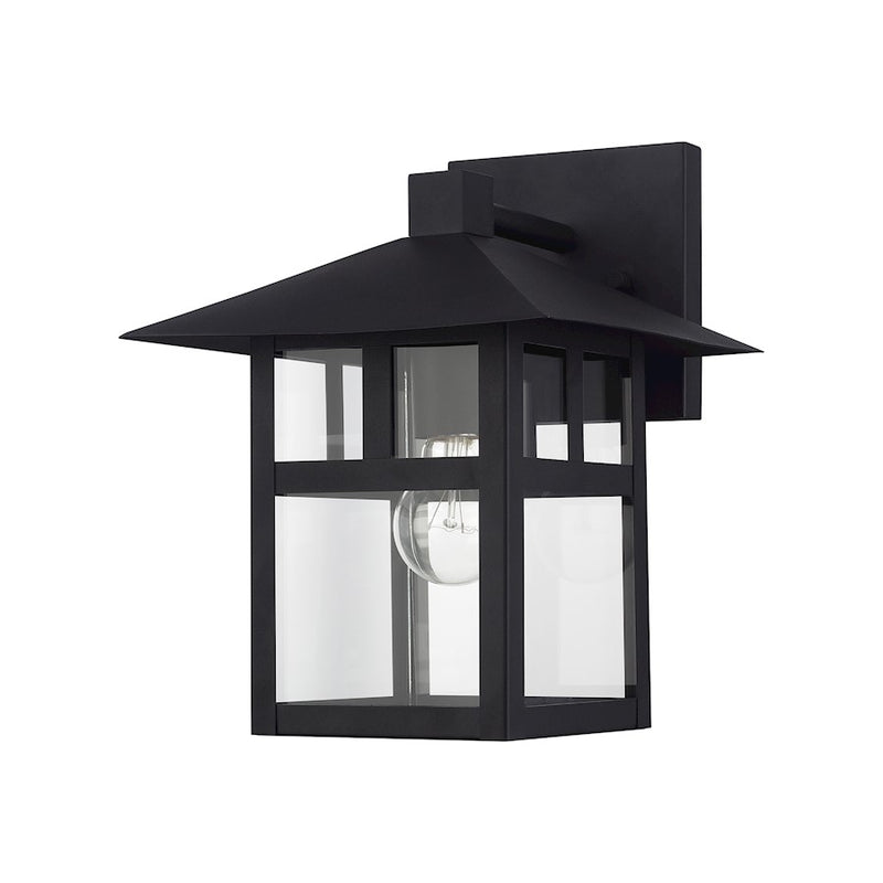 Livex Crestlake 1Lt Large Outdoor Wall Lantern, Black/Clear Glass